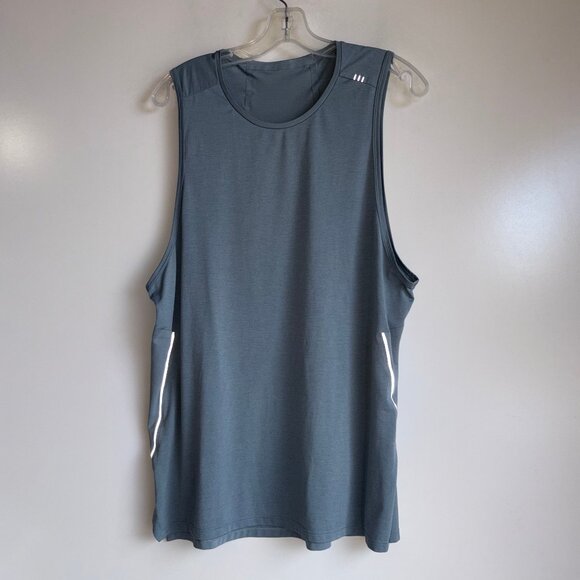 Lululemon Reflective Tank Top Men's XL Blue Gray Athletic Running Gym - Picture 1 of 9